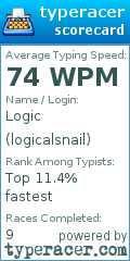 Scorecard for user logicalsnail