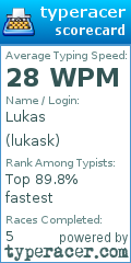 Scorecard for user lukask