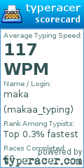 Scorecard for user makaa_typing