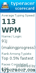 Scorecard for user makingprogress