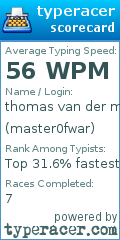 Scorecard for user master0fwar