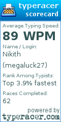 Scorecard for user megaluck27