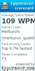 Scorecard for user merkuron_quietkey