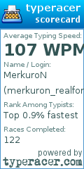 Scorecard for user merkuron_realforce