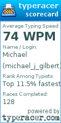 Scorecard for user michael_j_gilbert