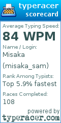 Scorecard for user misaka_sam