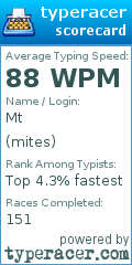 Scorecard for user mites