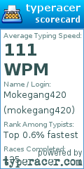 Scorecard for user mokegang420