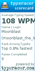 Scorecard for user moonblast_the_legend