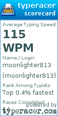 Scorecard for user moonlighter813