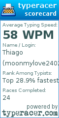 Scorecard for user moonmylove2402