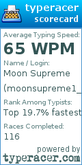 Scorecard for user moonsupreme1_