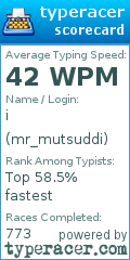 Scorecard for user mr_mutsuddi