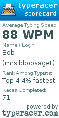 Scorecard for user mrsibbobsaget