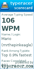 Scorecard for user mrthepinkeagle