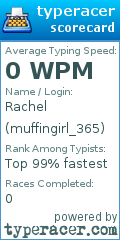 Scorecard for user muffingirl_365