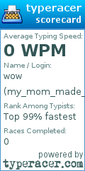 Scorecard for user my_mom_made_me_play