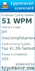 Scorecard for user necromphitamine