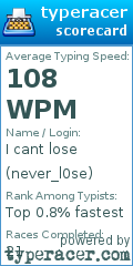 Scorecard for user never_l0se