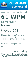 Scorecard for user neves_178