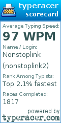 Scorecard for user nonstoplink2
