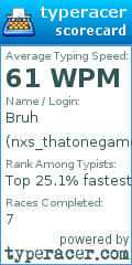 Scorecard for user nxs_thatonegamer