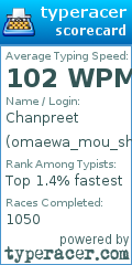 Scorecard for user omaewa_mou_shindeiru