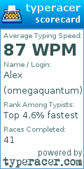 Scorecard for user omegaquantum