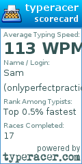 Scorecard for user onlyperfectpracticemkesperfect