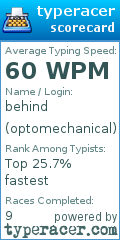 Scorecard for user optomechanical