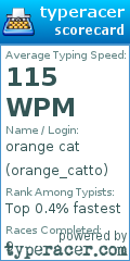 Scorecard for user orange_catto