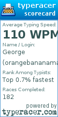 Scorecard for user orangebananaman
