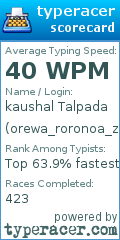 Scorecard for user orewa_roronoa_zoro