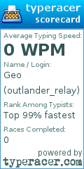 Scorecard for user outlander_relay