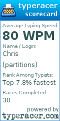 Scorecard for user partitions