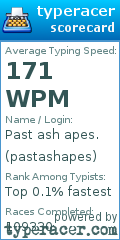 Scorecard for user pastashapes