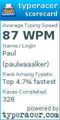 Scorecard for user paulwaaalker