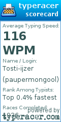 Scorecard for user paupermongool