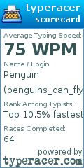 Scorecard for user penguins_can_fly