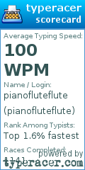 Scorecard for user pianofluteflute