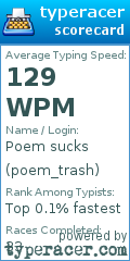 Scorecard for user poem_trash