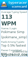 Scorecard for user pokimane_simp