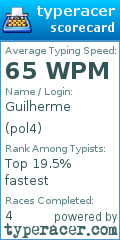 Scorecard for user pol4