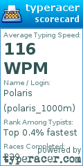 Scorecard for user polaris_1000m