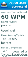 Scorecard for user poolfish