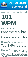 Scorecard for user poopmasterultra