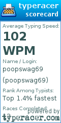 Scorecard for user poopswag69