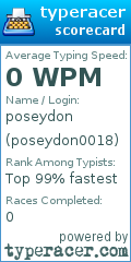 Scorecard for user poseydon0018