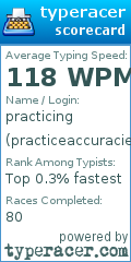 Scorecard for user practiceaccuracies