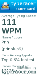 Scorecard for user prinplup9
